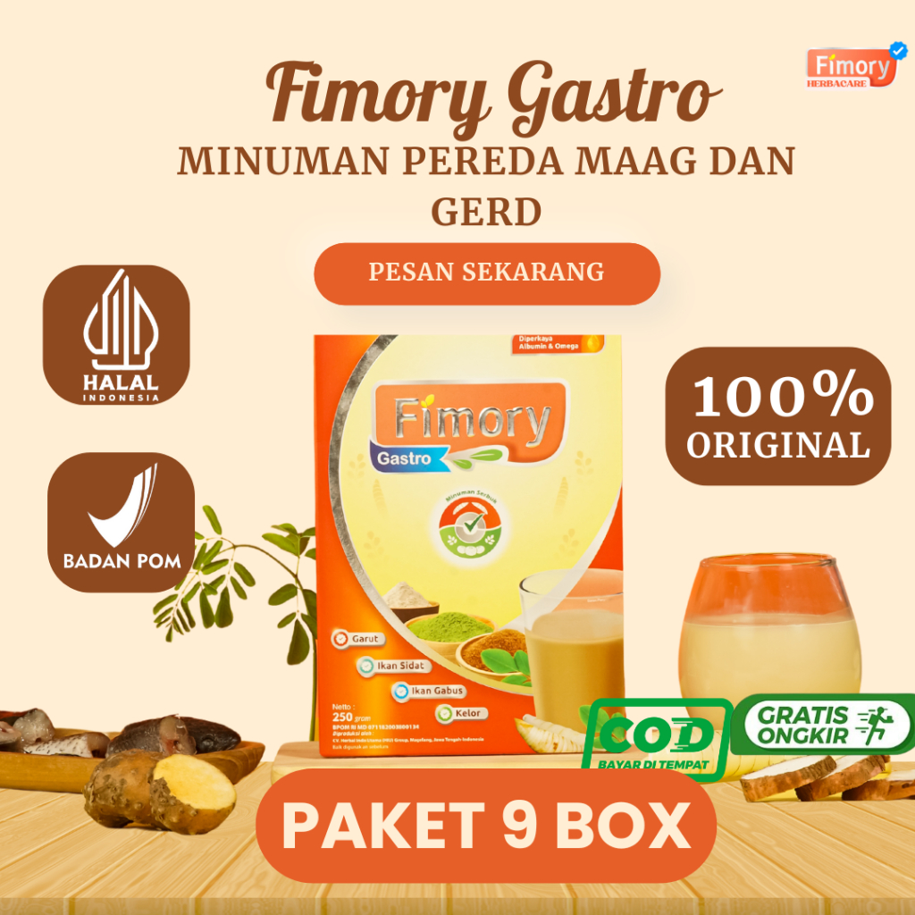 

Fimory Gastro 250gr Paket 9Pcs - Minuman Umbi Garut Untuk Asam Lambung