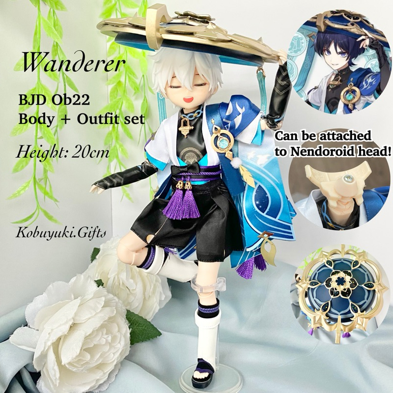 BJD ob22 Wanderer compatible for nendoroid head hair ball jointed doll obitsu22 clothes outfit hat b
