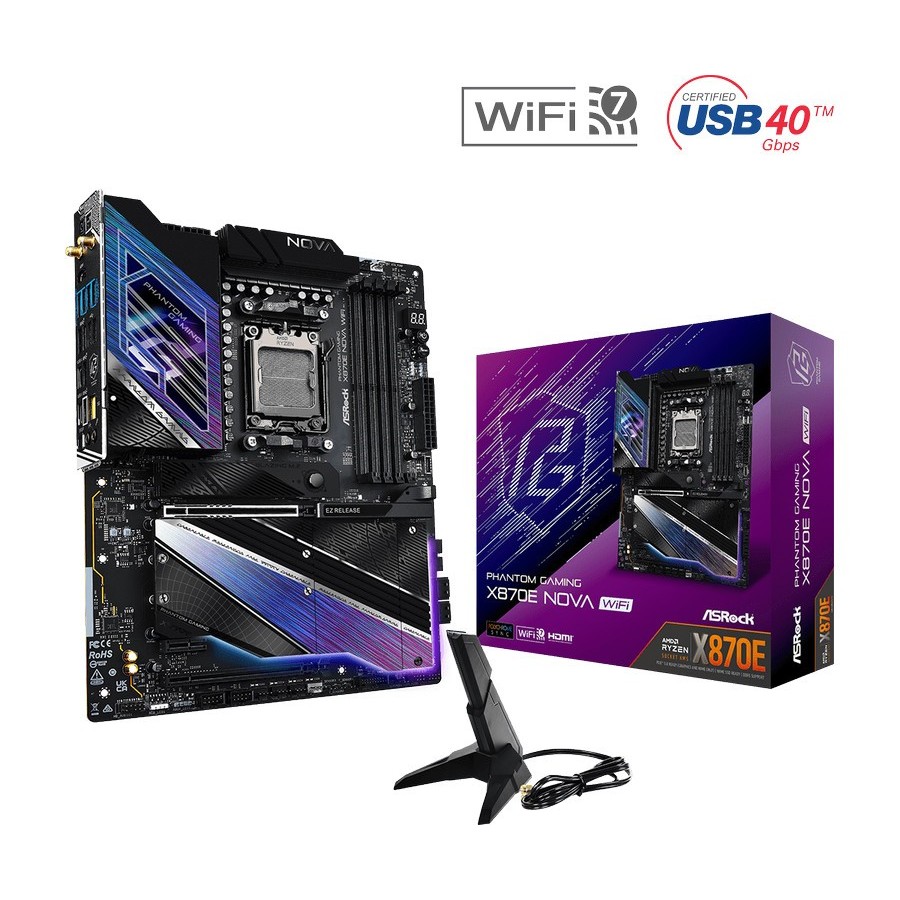 Motherboard ASROCK PG X870E NOVA WiFi (AM5, AMD, X870, DDR5, USB3.2, SATA3)