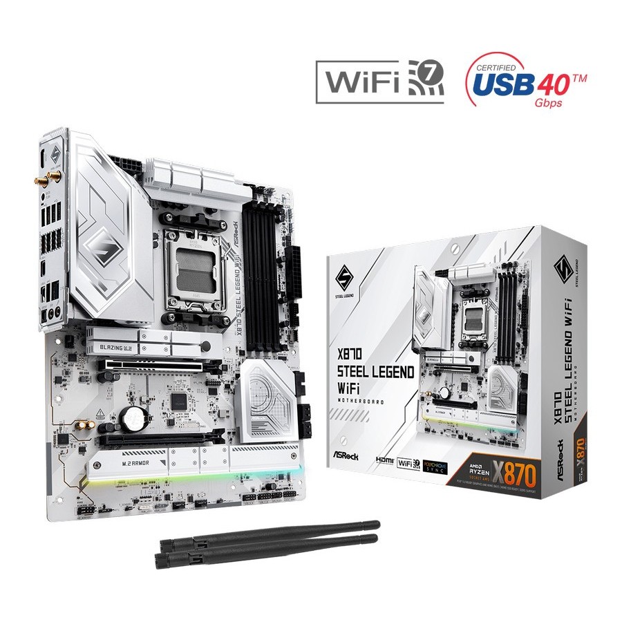 Motherboard ASROCK X870 Steel Legend WiFi (AM5, AMD, X870, DDR5, USB3.2, SATA3)