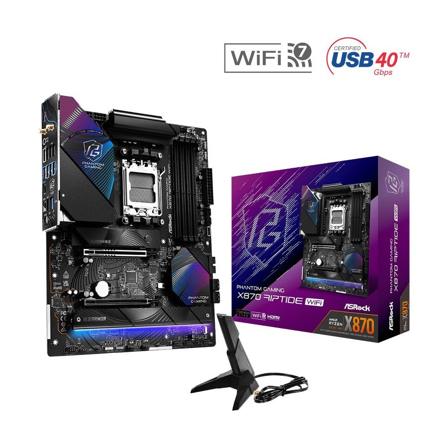 Motherboard ASROCK PG X870 Riptide WiFi (AM5, AMD, X870, DDR5, USB3.2, SATA3)