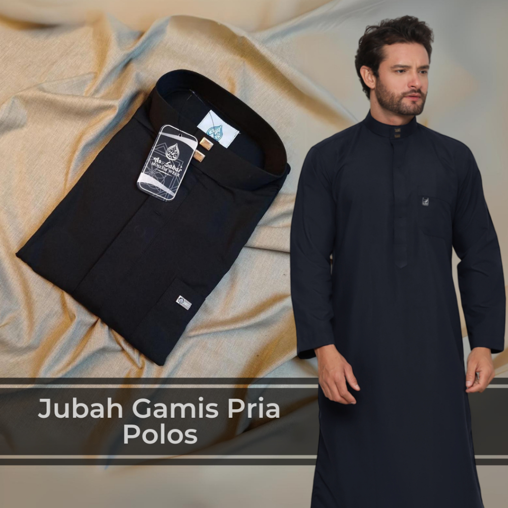 original gamis pria lengan panjang jubah pria premium gamis hitam jubah pria gamis premium viskin -