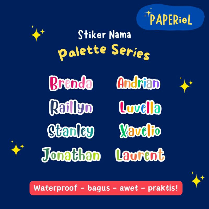 

Stiker Nama Waterproof - Palette Series