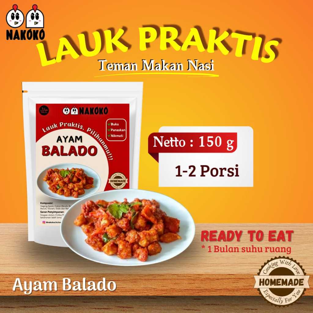 

Ayam Balado Nakoko - Lauk Praktis Siap Santap