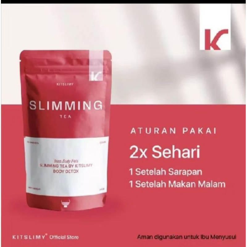 KITSLIMY SLIMMING TEA - Teh Pelangsing Herbal Aman Untuk Busui BY KITSLIMY Asli
