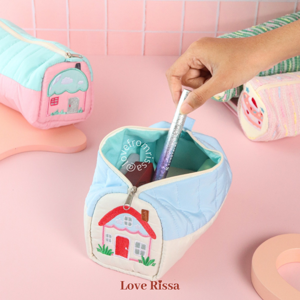 

[RISSA] Cute Pouch Swissroll Pencil Pouch Tempat Pensil Lucu Tempat Makeup Mini Kantong Kecil Alat