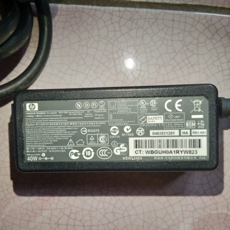 charger cas notebook original bawaan notebook hp mini 210