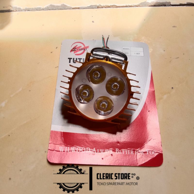 LAMPU TEMBAK 4 MATA LAMPU SOROT TEMBAK UNIVERSAL WARNA KUNING