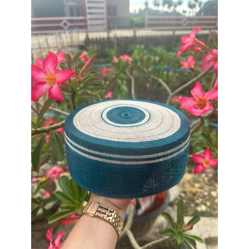 songkok recca tembaga full biru mic silver kualiatas  premium