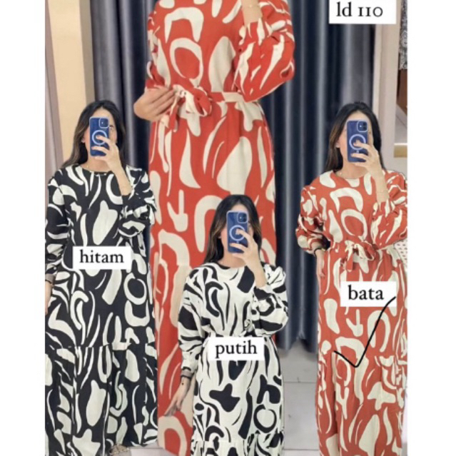 BAJU DRESS PANJANG KATUN RAYON LD+-110cm