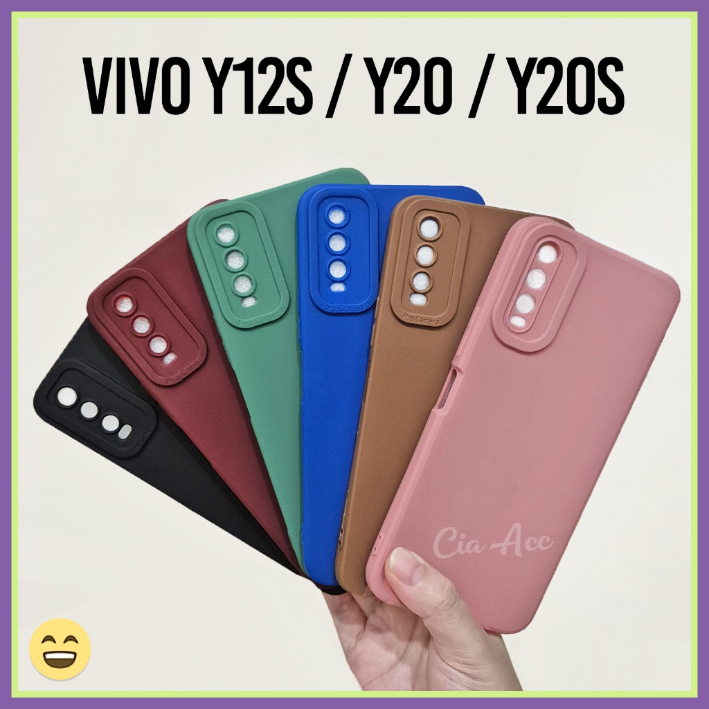 Candy PRO Case Vivo Y12s Y20 Y20s Silikon Warna Softcase Lentur Hijau Biru Merah Hitam Maroon Coklat