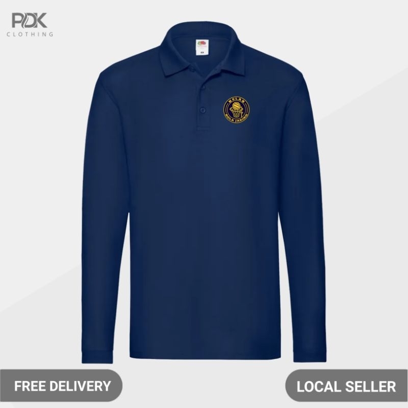 Polo shirt Pria Baju Kaos Kerah Lengan Panjang Kelab Bola Jaring