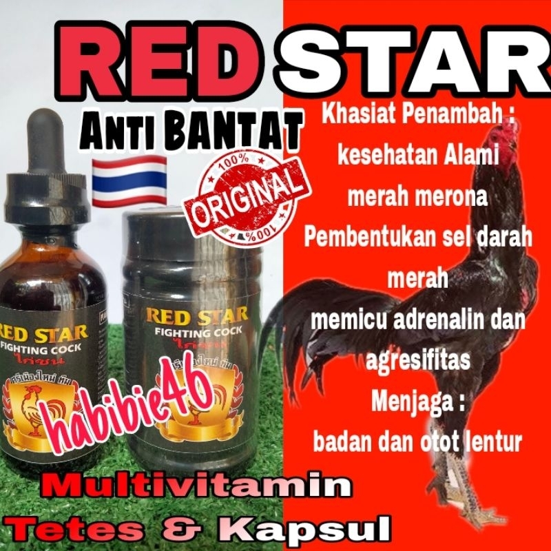 Paket Rawatan Harian Multivitamin RED STAR Ayam Bangkok vitamin tetes/kapsul