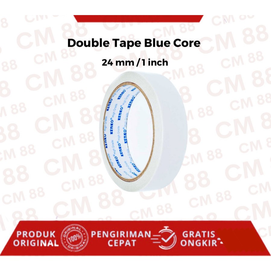 

Kenko Double Tape 1 Inch [24mm] Blue Core Original (1 PCS) / Perekat Selotip Dua Sisi 24mm 1 Inch Kenko Blue Core Dobel Tip Per Pcs