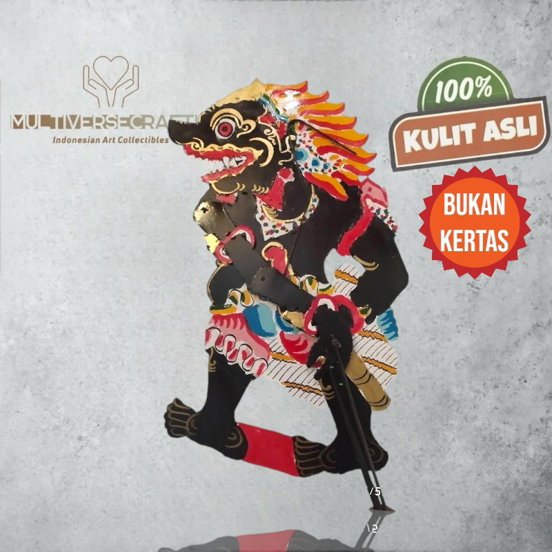 MULTIVERSECRAFTID Wayang Mainan Anak Buto RAMBUT GENI/BABRAH Ukuran -+57cm Bahan Kulit Asli