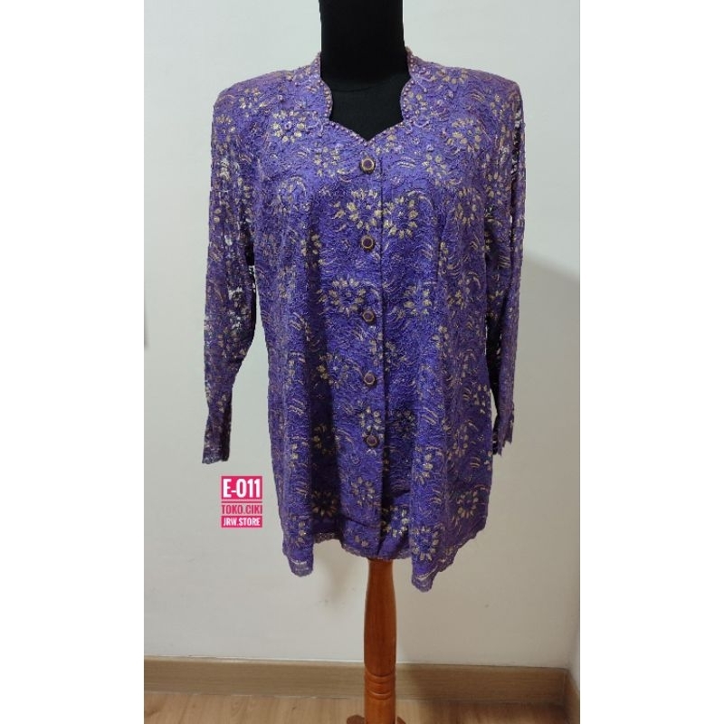 NEW BARU ATASAN BAJU KEBAYA BRUKAT UNGU PURPLE BIGSIZE JUMBO OVERSIZE WANITA CEWE (E-011)