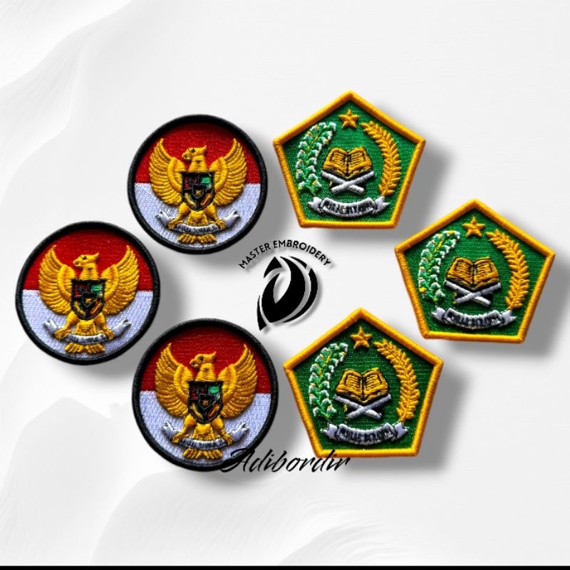 LOGO KEMENAG DAN GARUDA BULAT TIMBUL 3D