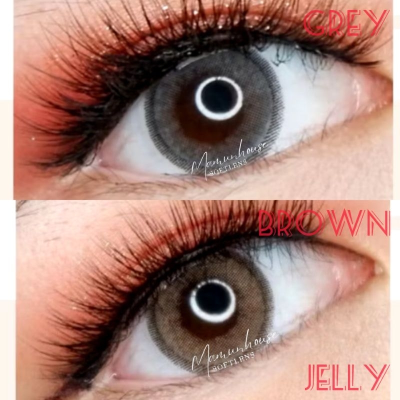 ORIGINAL KITTY KAWAII MINI JELLY GREY BROWN SOFTLENS SOFLENS SOFTLENSES