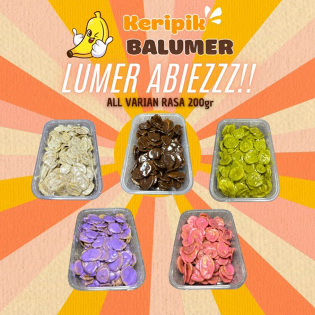 

Keripik Pisang Coklat Lumer BALUMER - Cemilan Manis Snack Food 500ml 200gram