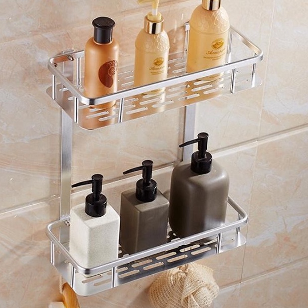 Pabrik Resmi  SHENAR  RAK DOUBLE LAYER FREE BAUT  RAK KAMAR MANDI RAK ALUMINIUM SERBAGUNARak Kamar M