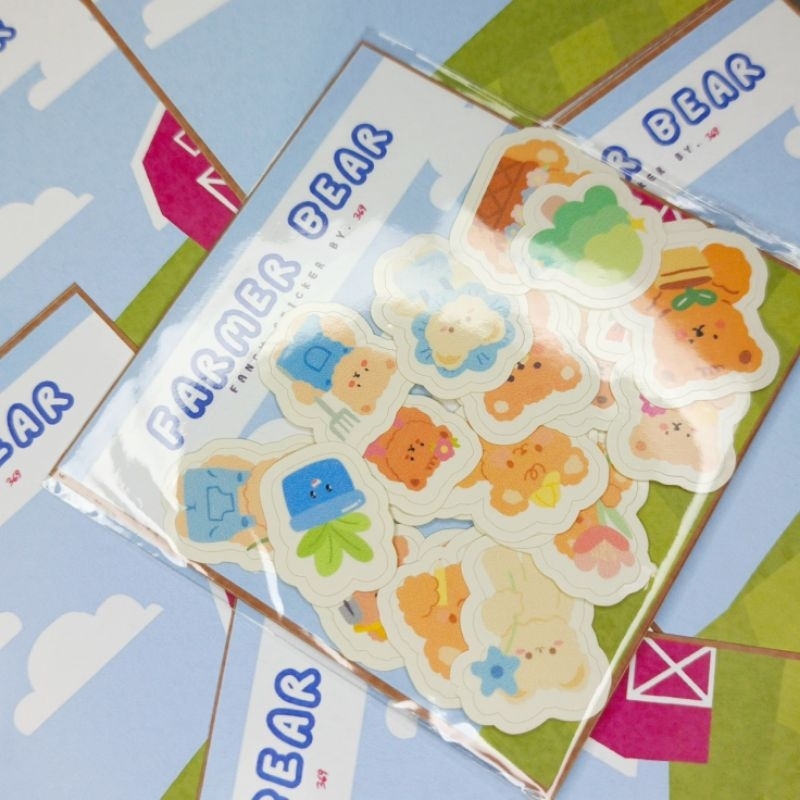 

369 - Sticker Fancy Kilap / Glossy Edisi Farmer Bear