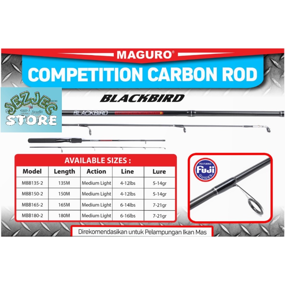 Joran MAGURO BLACKBIRD 135 / 150 / 165 / 180 | JORAN PELAMPUNGAN IKAN MAS