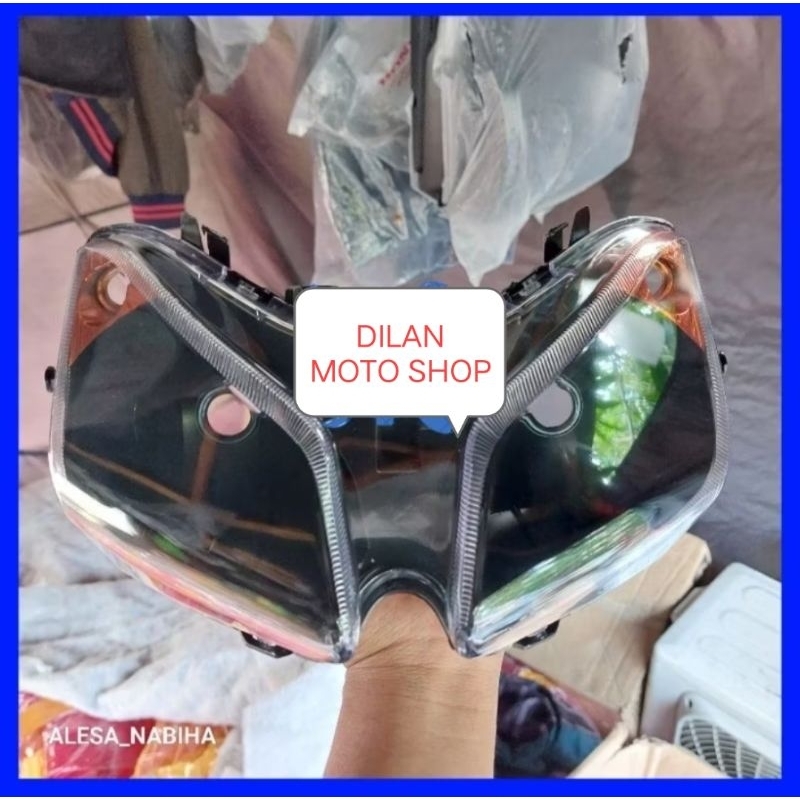 Reflektor lampu depan castem hitam oren vario lama vario karbu vario 110 cw karbu fuul set