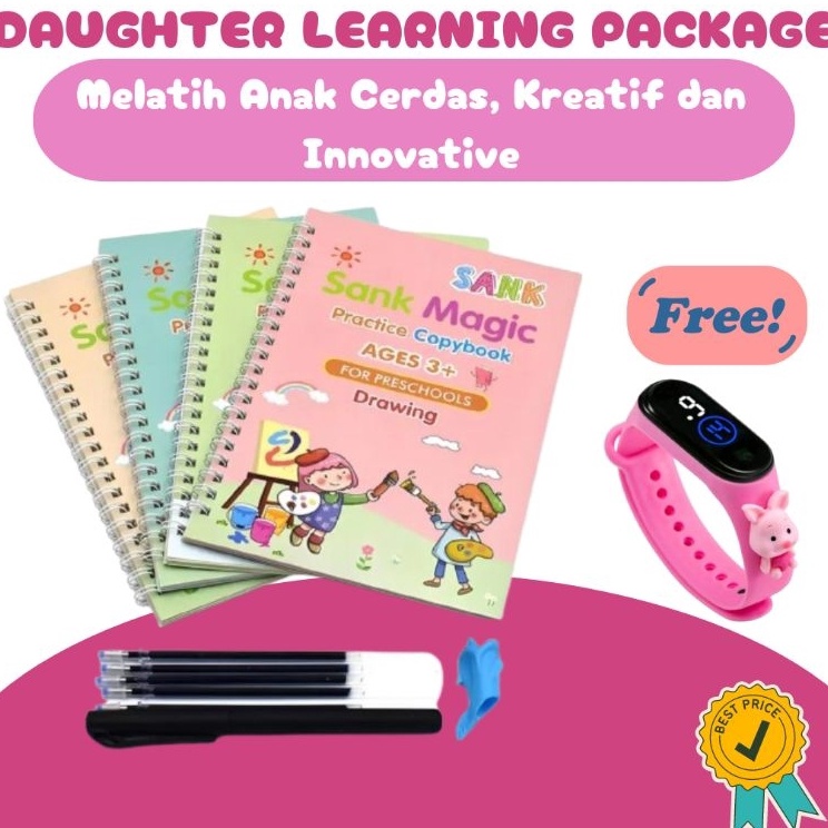 

Flash Deals ISI 4 BUKU PULPEN REFILL FREE JAM TANGAN ANAK PEREMPUAN Buku Ajaib Bisa Hapus Sendiri Sank Magic Alphabet Practice Book Set Buku Edukasi Belajar Menulis Pen Pulpen Tinta Stationery