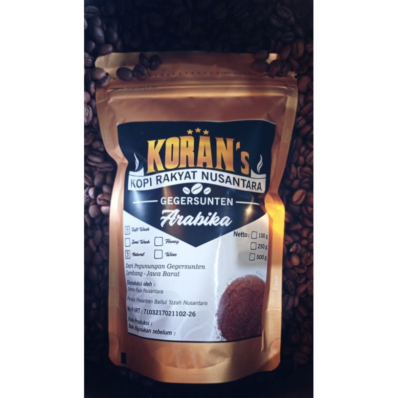 

KORANS kopi Arabica Natural 100gr Gegersunten