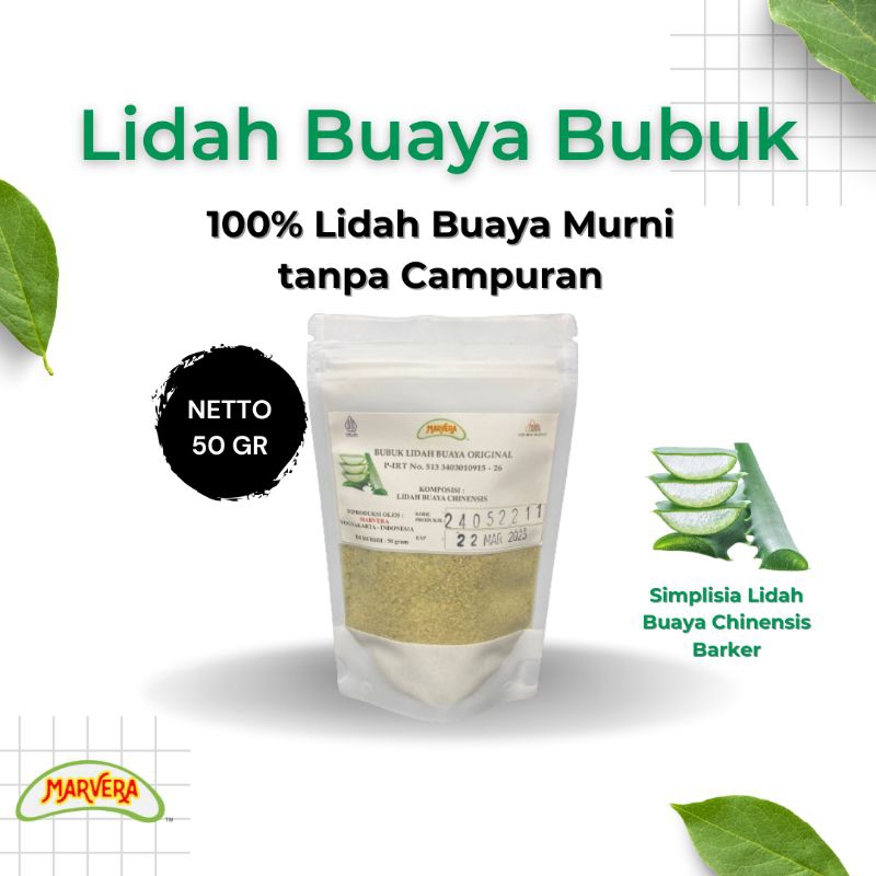 Simplisia Lidah Buaya Aloevera Bubuk Kering tanpa campuran