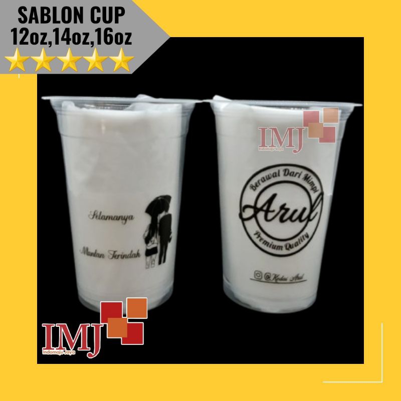 SABLON CUP 12oz 14oz 16oz CUSTOM DESAIN SABLON CUP 12 oz 14 oz 16 oz