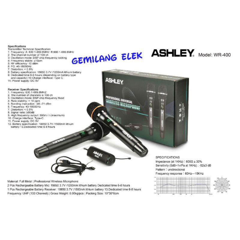 Mic Wireless ASHLEY WR400 Original