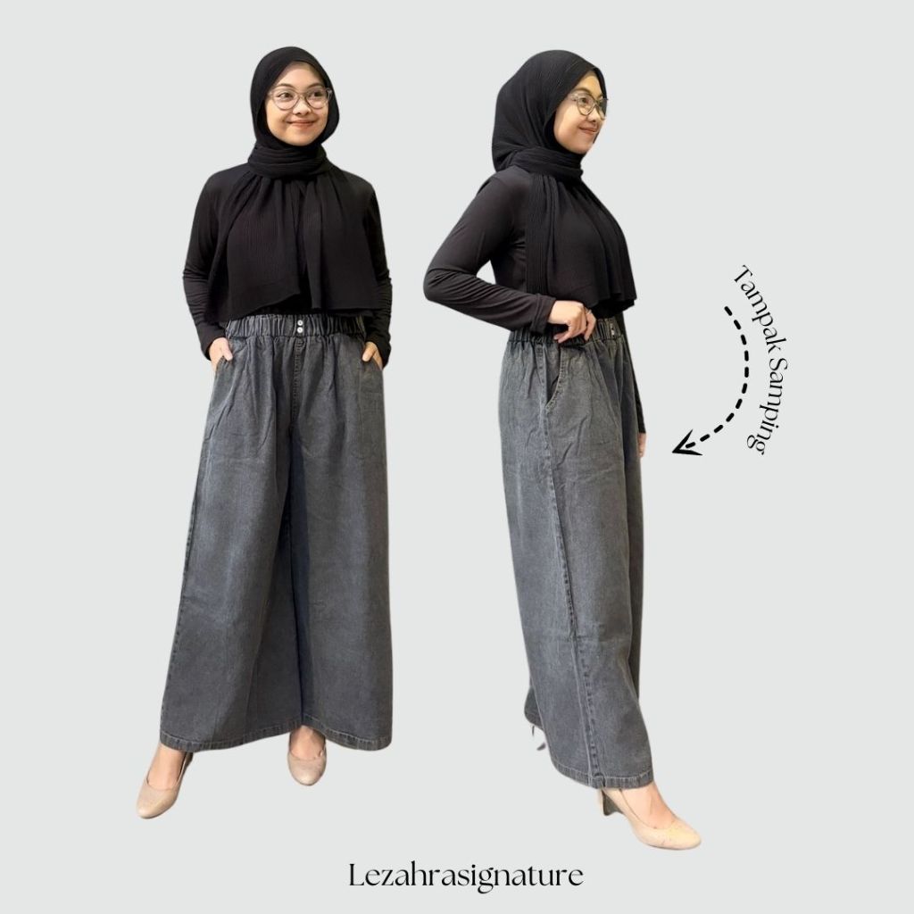 Celana Panjang Kulot Jeans Hangout Ootd Sehari-hari Wanita | Celana Jogger Training Stretch Spandex 