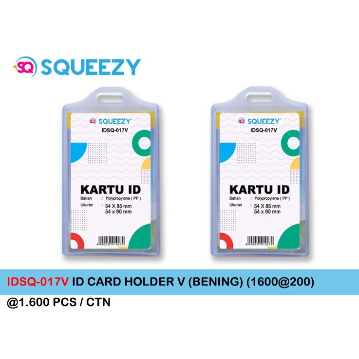 

ID Card Holder SQUEEZY Double / Tempat ID Name Tag SQUEEZY Bolak Balik IDSQ-017V