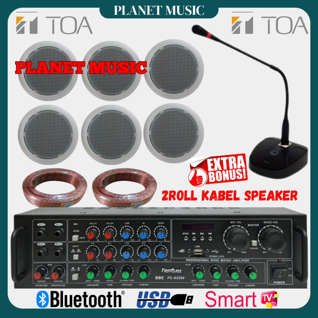 Paket Speaker Indoor Ceiling TOA / Paket Speaker Plafon TOA (6 Speaker )