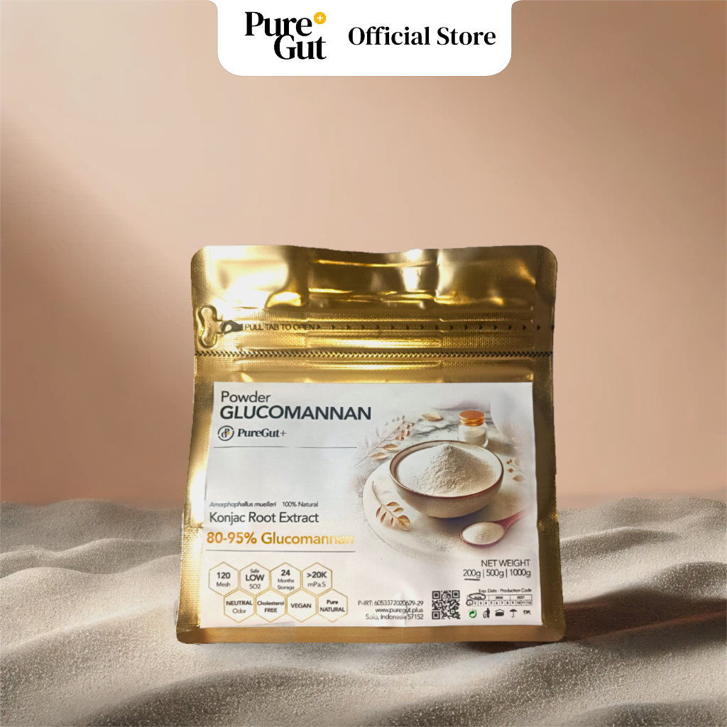 

PureGut+ Tepung Porang Kualitas Export Glucomannan Fiber Supplement extract konjac Kesehatan