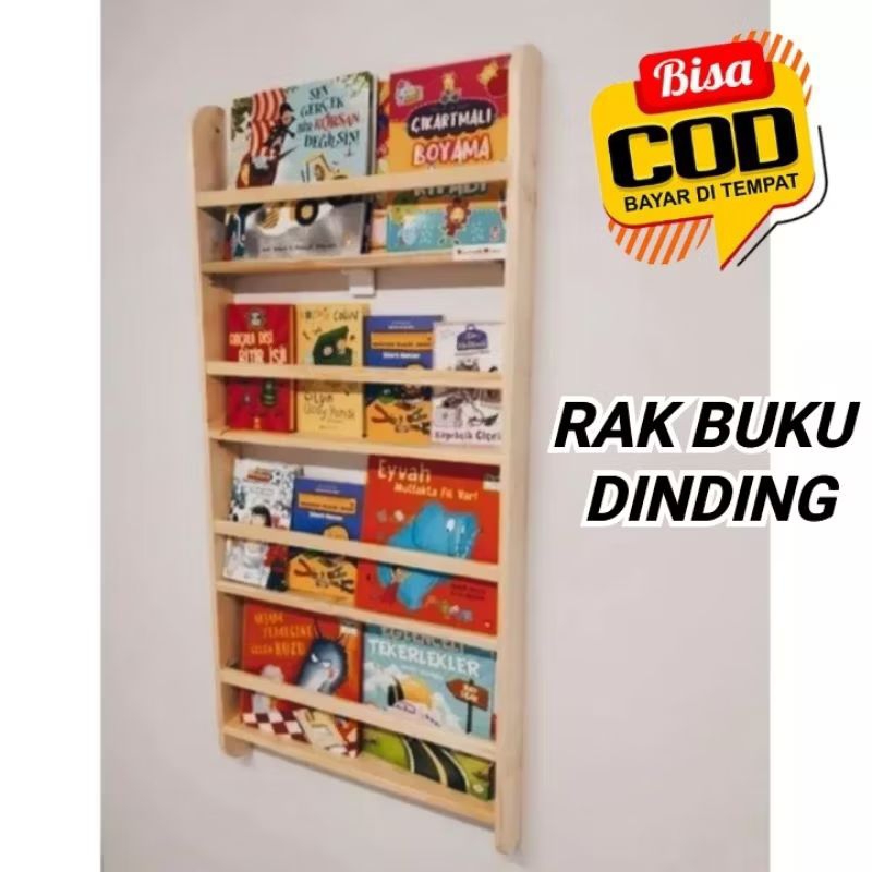 Rak buku dinding / Rak buku susun dinding / Rak buku kayu / Rak buku anak
