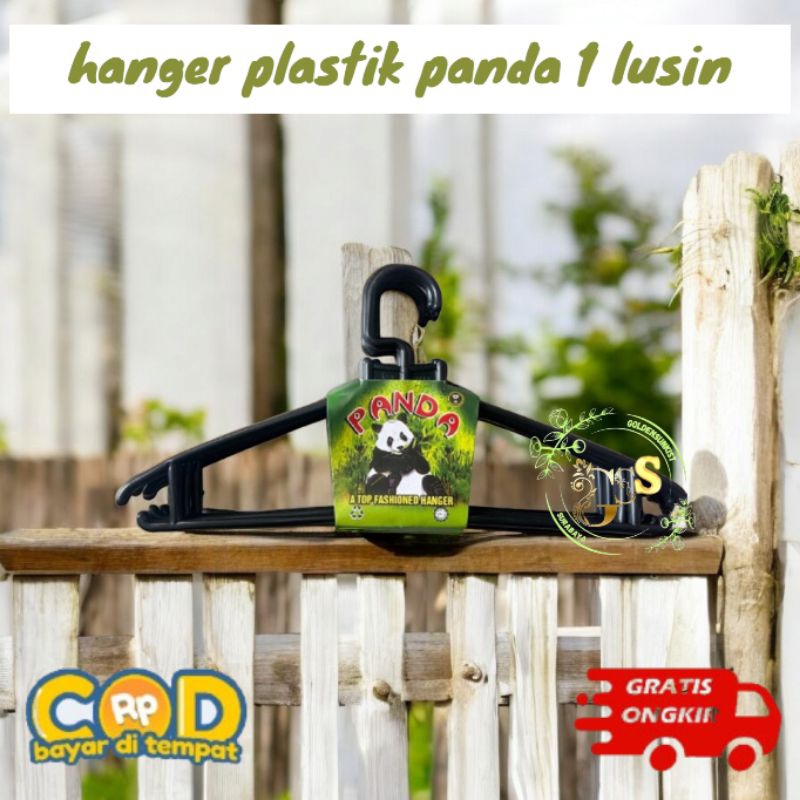 [GS] Kapstok baju anak hitam plastik 12pcs / hanger baju selusin