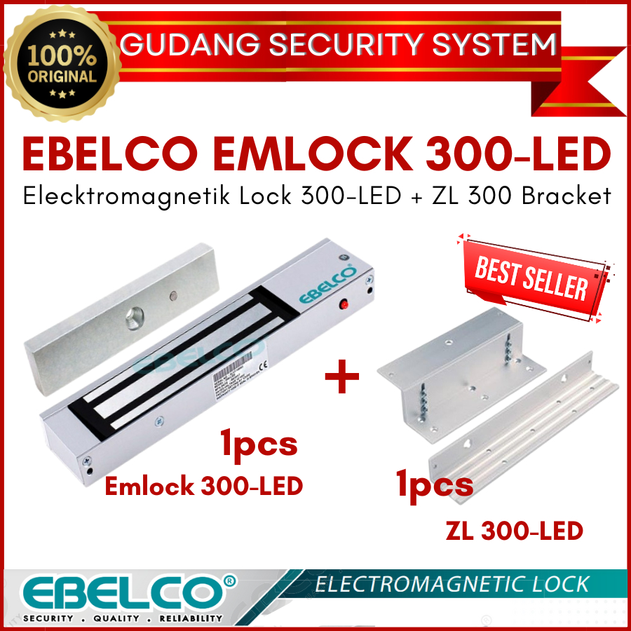 Ebelco Emlock 300 + ZL 300 Magnetic Lock (Em Lock 300 lbs)