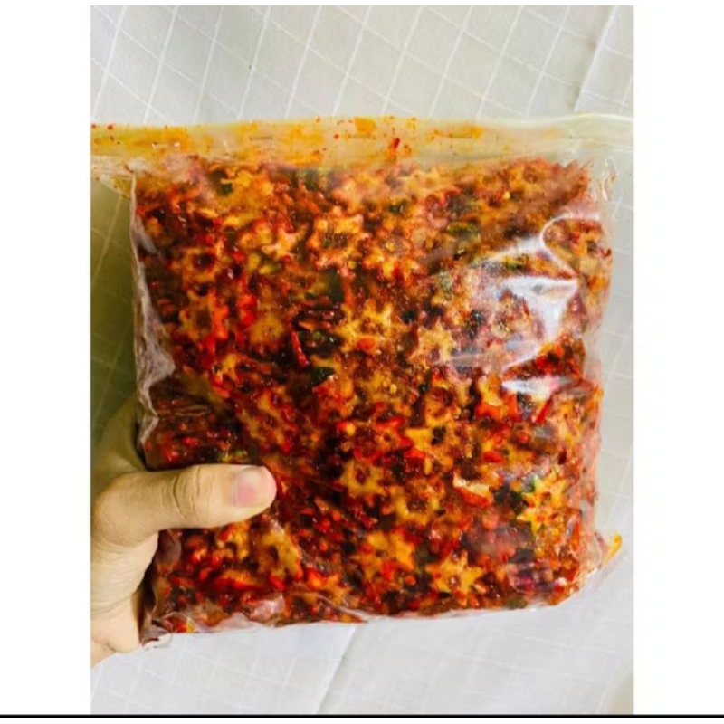 

sebring kerupuk bintang pedas daun jeruk bumbu melimpah