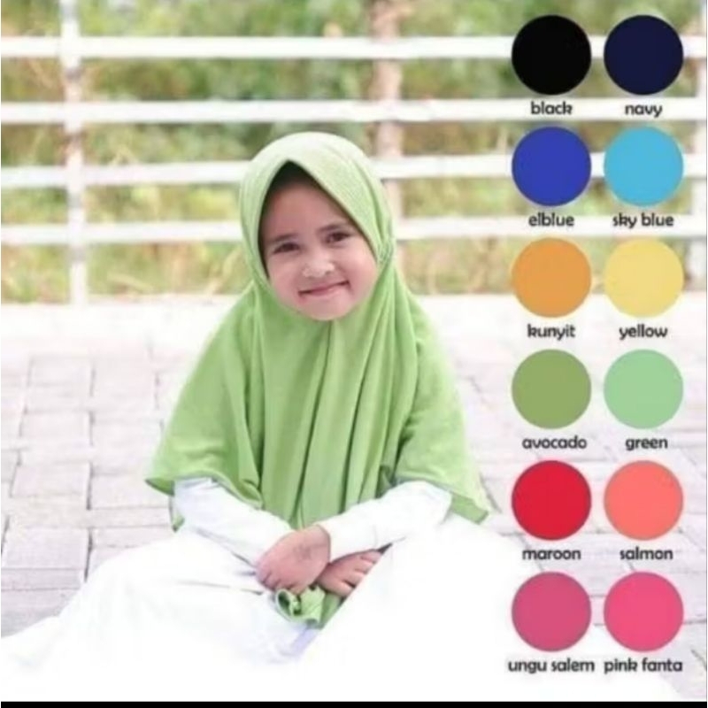 SERUT RABBANI ELRAHMA Hijab Instan Ukuran SD Bergo Serut Pita