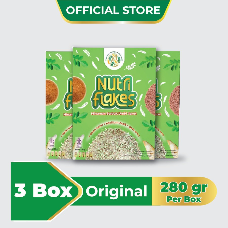 

Nutriflakes - Minuman Serbuk Umbi Garut Ampuh Mengatasi Maag Asam Lambung 3 Box