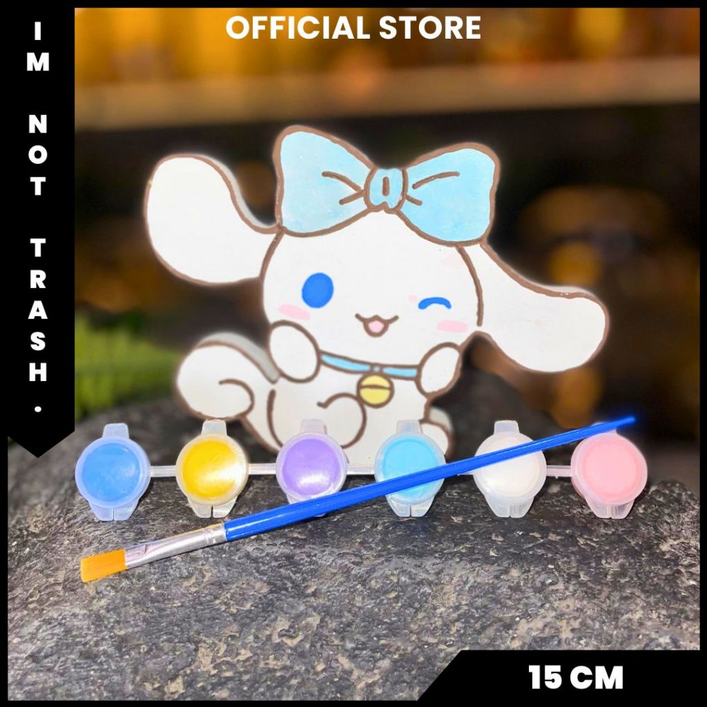 

IMNOTTRASH | MAINAN SET ANAK DIY CAT KUAS | KADO ULANG TAHUN MURAH | PAINTING GAMBAR | Painting Kit | CINNAMON ROLL CUTE BOW | 15CM