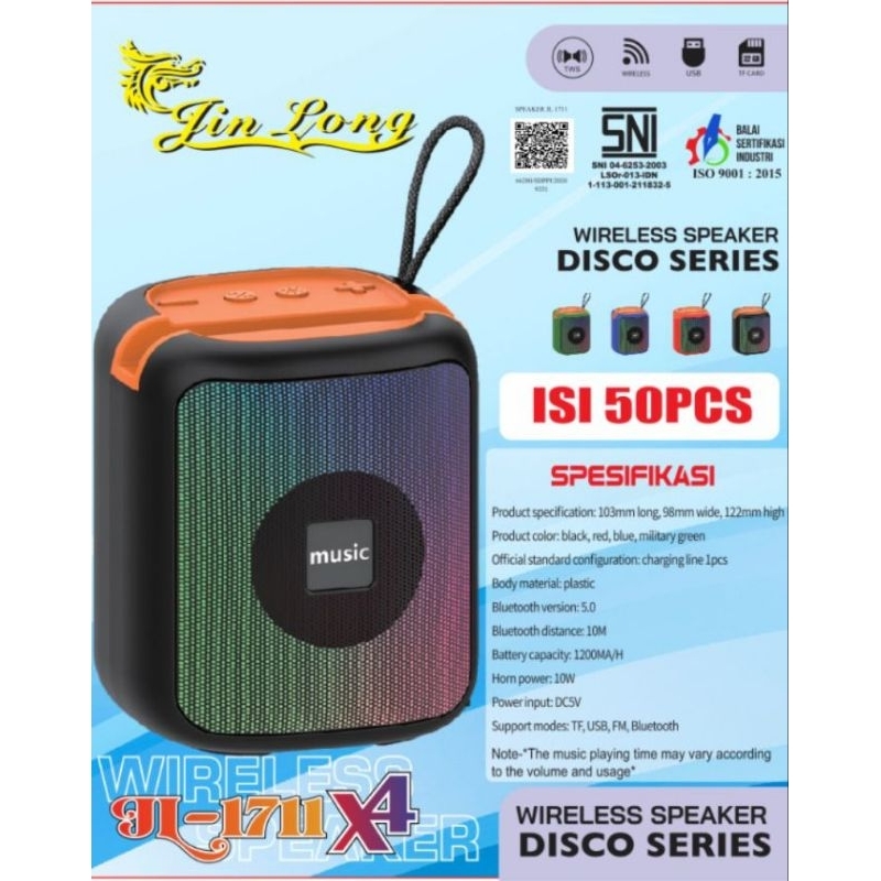 Speaker Bluetooth JL 1711 X4