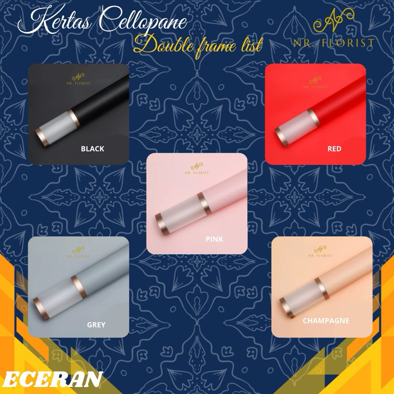 

Kertas Wrapping Buket Cellophane-Double list gold semi transparant-NRFlorist