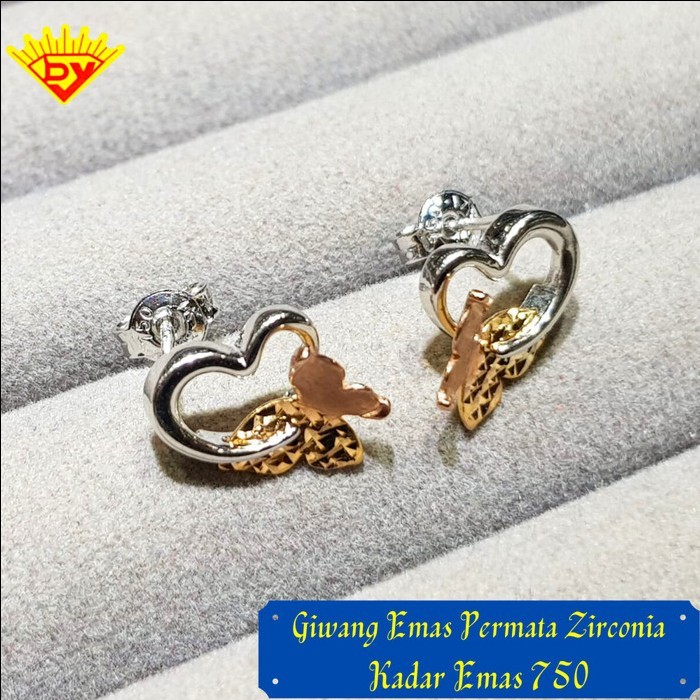 Giwang Emas Putih Kadar Emas 750