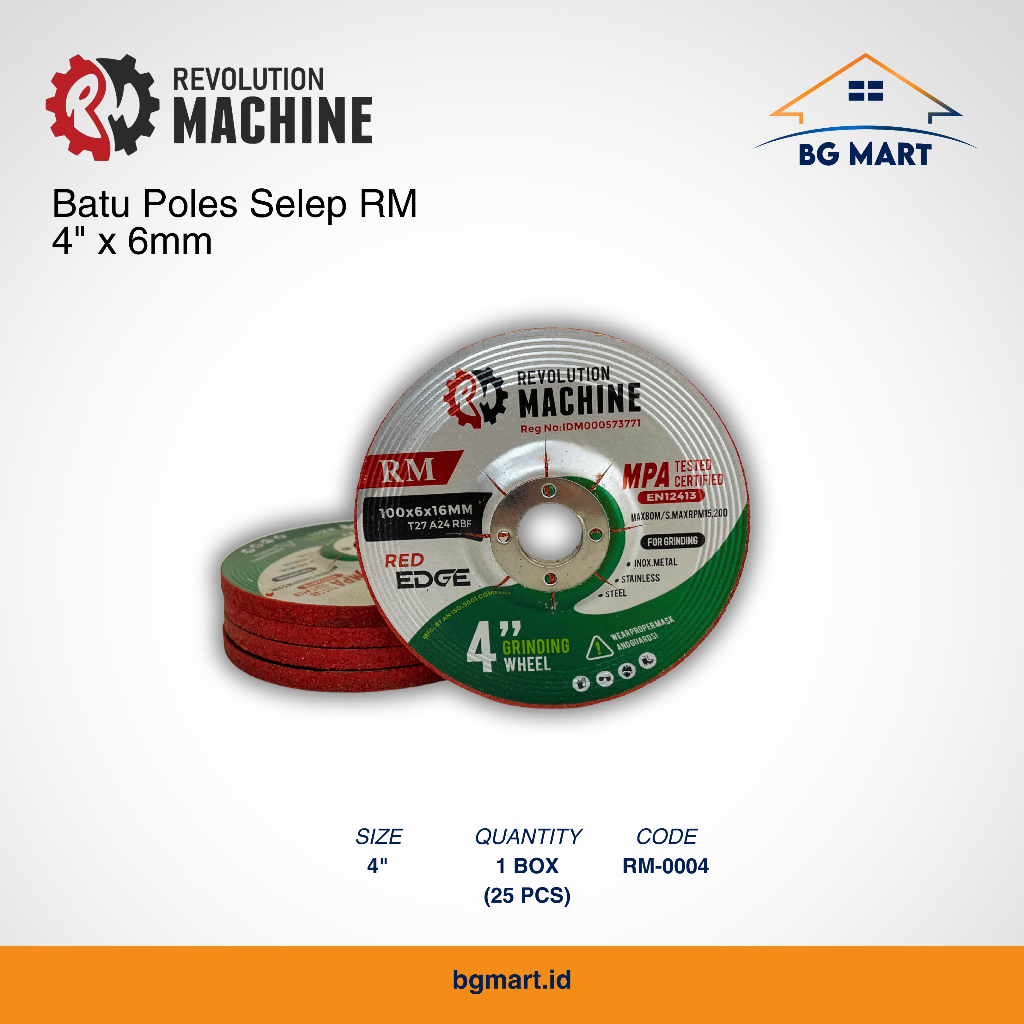 BATU POLES MATA GERINDA 4" MATA BATU GERINDA SELEP 4 INCH AMPLAS PENGHALUS 1 PACK