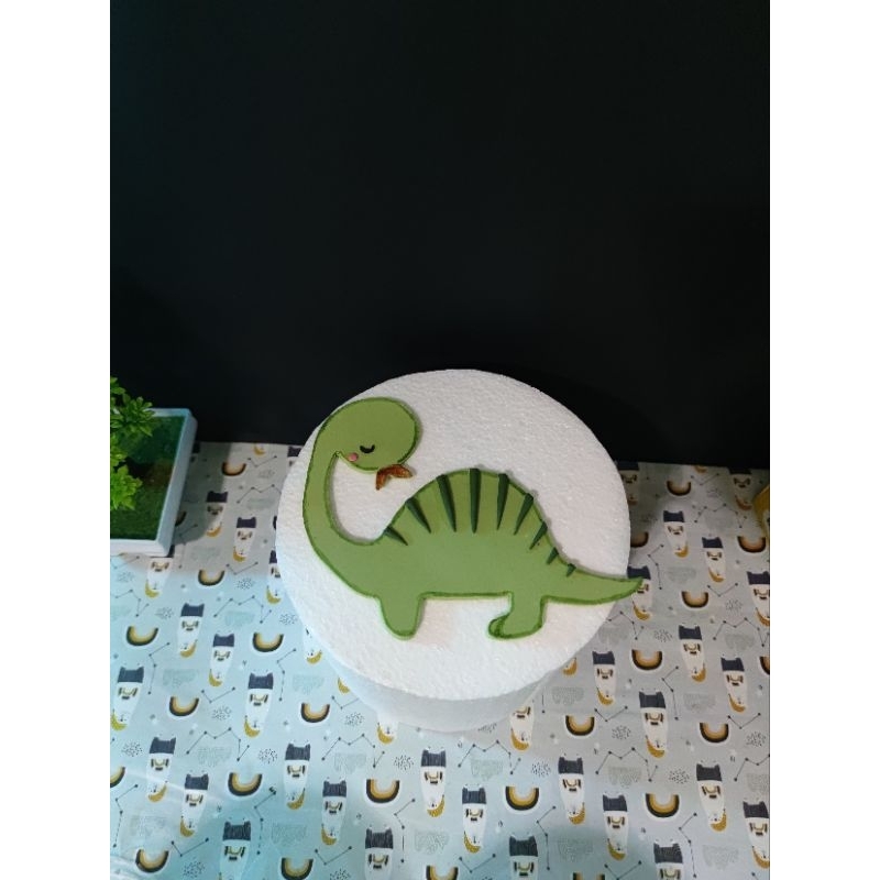 

custome figurine fondant topper kue ulang dino