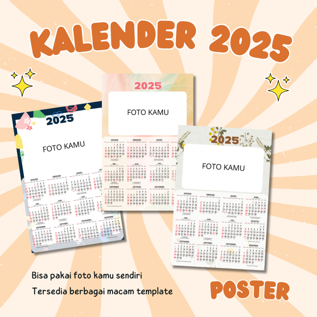 

[12 Bulanan A3+] PART 3 Kalender Dinding 2025 Kalender 12 Bulanan Custom Murah Foto Logo