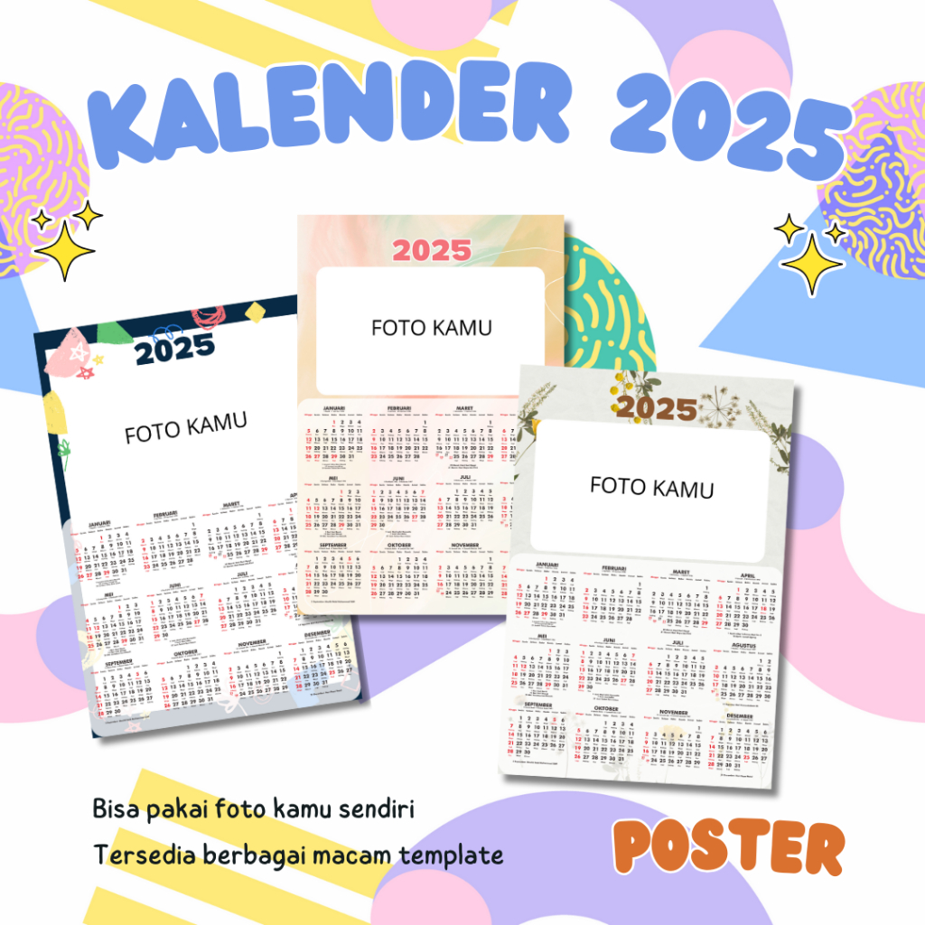 

[12 Bulanan A3+] PART 3 Kalender Dinding 2025 Kalender 12 Bulanan Custom Murah